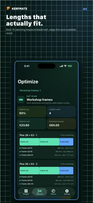 KerfMate: Cut List Optimizer screenshot 3