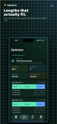KerfMate: Cut List Optimizer screenshot