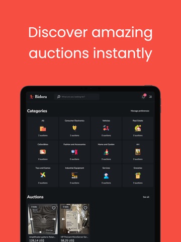 Bidora: Auctions iPad screenshot