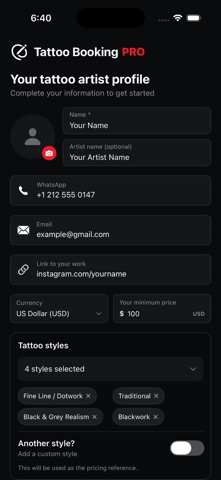 Tattoo Booking Pro Screenshot 1 of 3