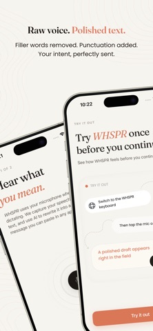 WHSPR – AI Voice Keyboard iPhone screenshot
