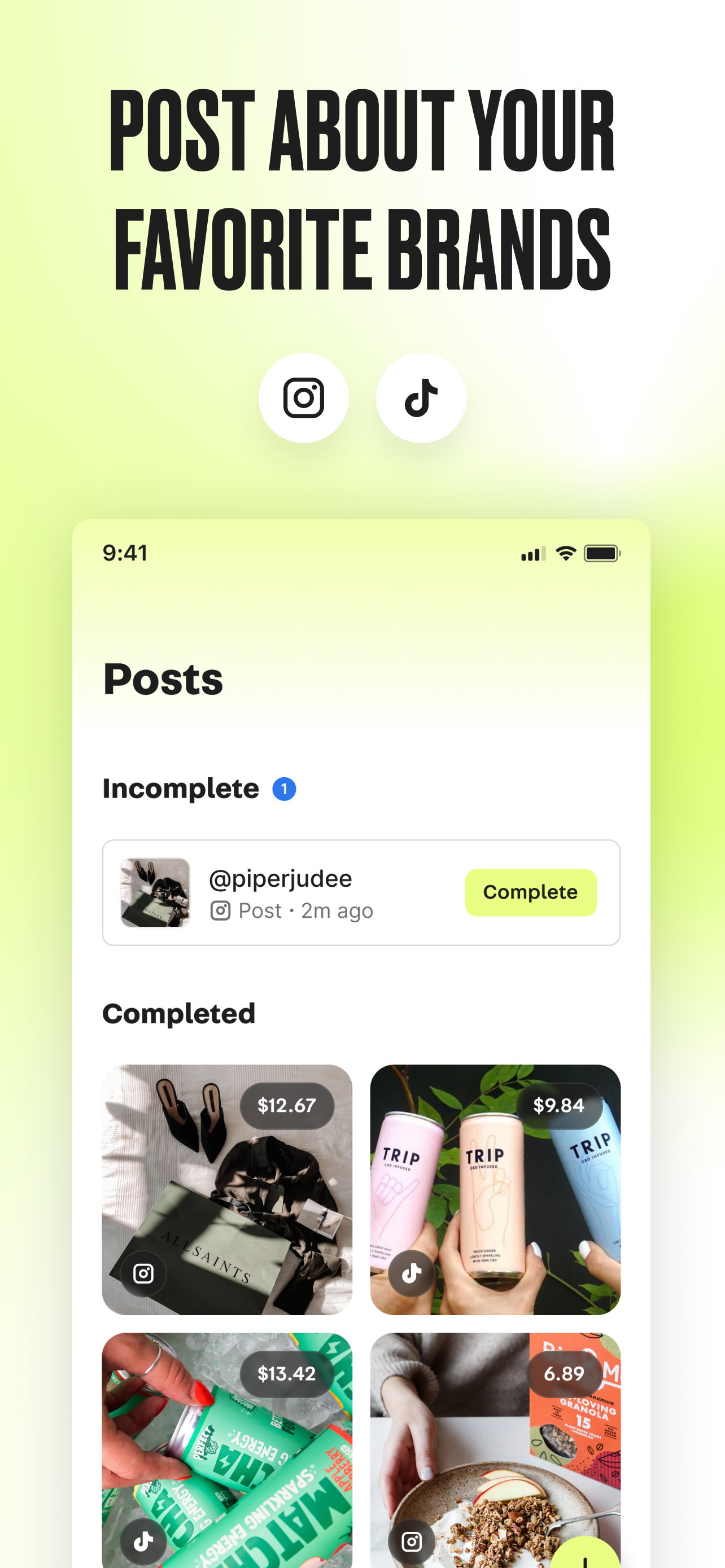 Social Tip: Post & Earn