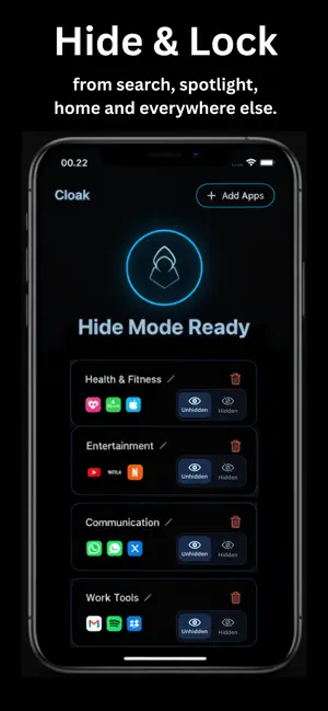 Hide Apps, App Lock - Cloaked screenshot 1