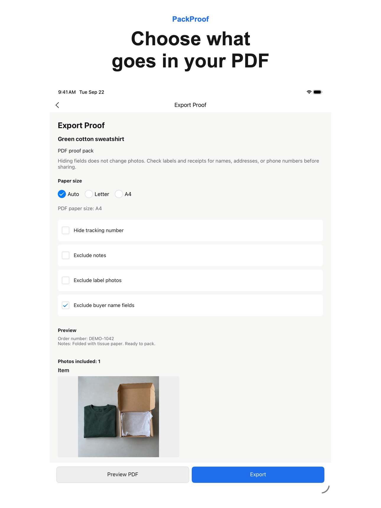 Screenshot 9 of PackProof