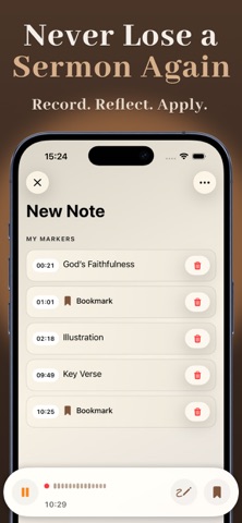 SermonFlow：AI Bible Note Taker iPhone screenshot