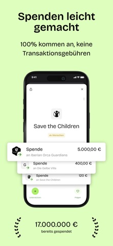 bcause: spenden.stiften.impact screenshot