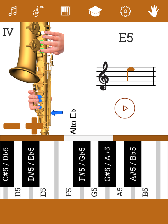 3D Saxophone Fingering Chart iPad screenshot 4 - Education app