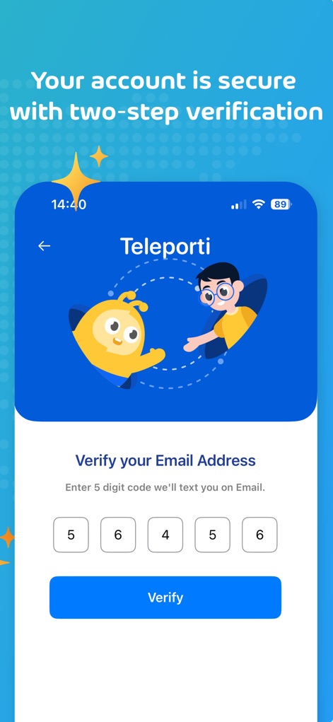 Teleporti - teleporti-email-verification-screen