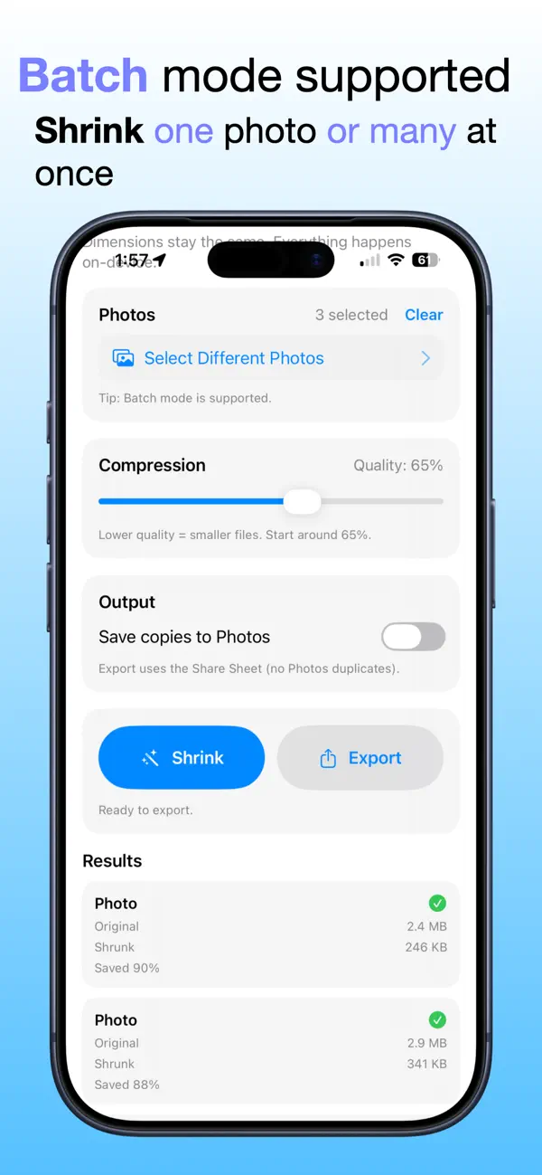Screenshot #3 pour Shrink Photo Size
