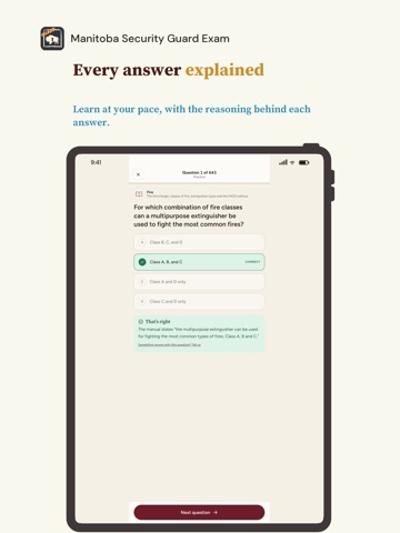 Manitoba Security Guard Exam iPad screenshot