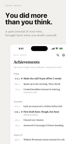 Quiet Proof: Win Journal Screenshot 1 of 6