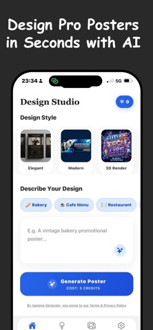 AI Shop Poster Flyer Maker Pro iPhone screenshot