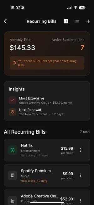 Bedrock Money: Bills & Budgets screenshot 2