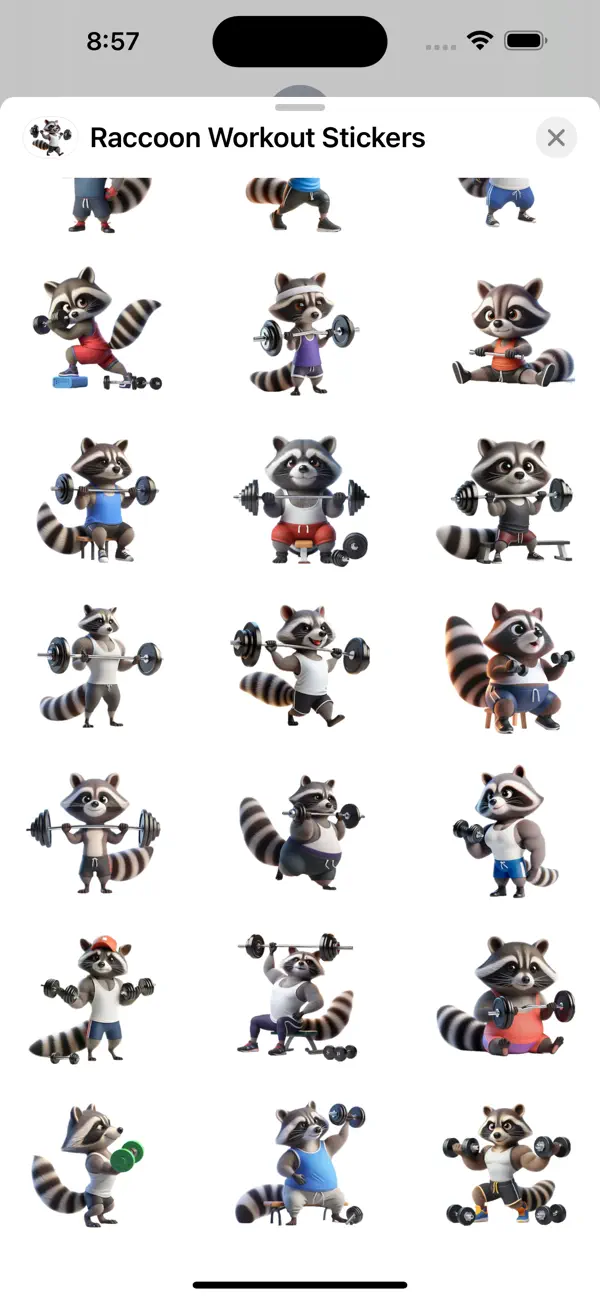 Screenshot #3 pour Raccoon Workout Stickers