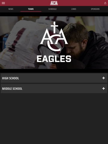 ACA Athletics iPad screenshot