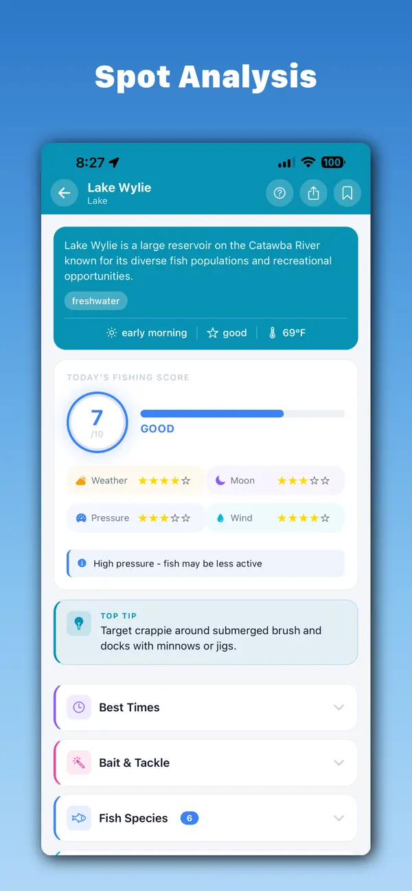Screenshot #1 pour FishWise - AI Fishing App