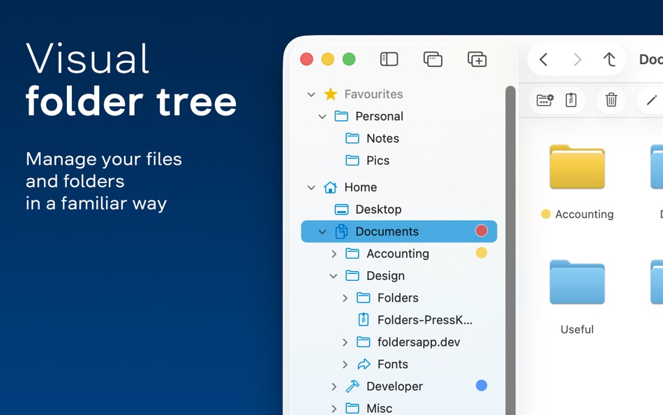 #1. Folders File Manager (macOS) di: Andriy Konstantynov