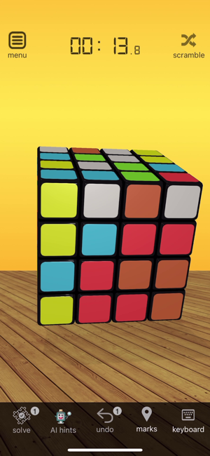 ‎Zrzut ekranu narzędzia do rozwiązywania kostek Rubika 3D