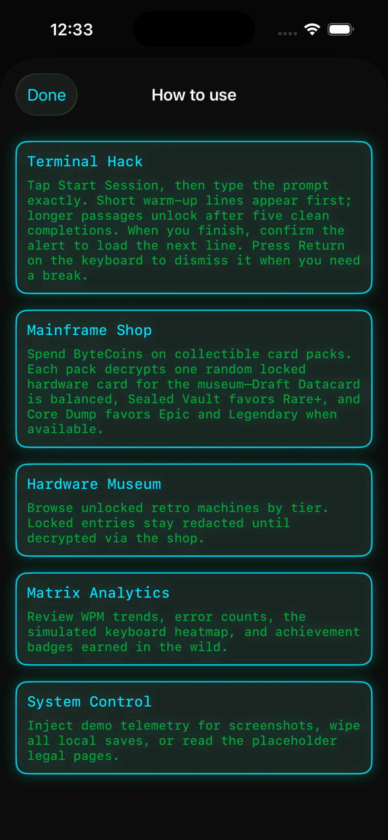 Neon Hacker Typing screenshot 5