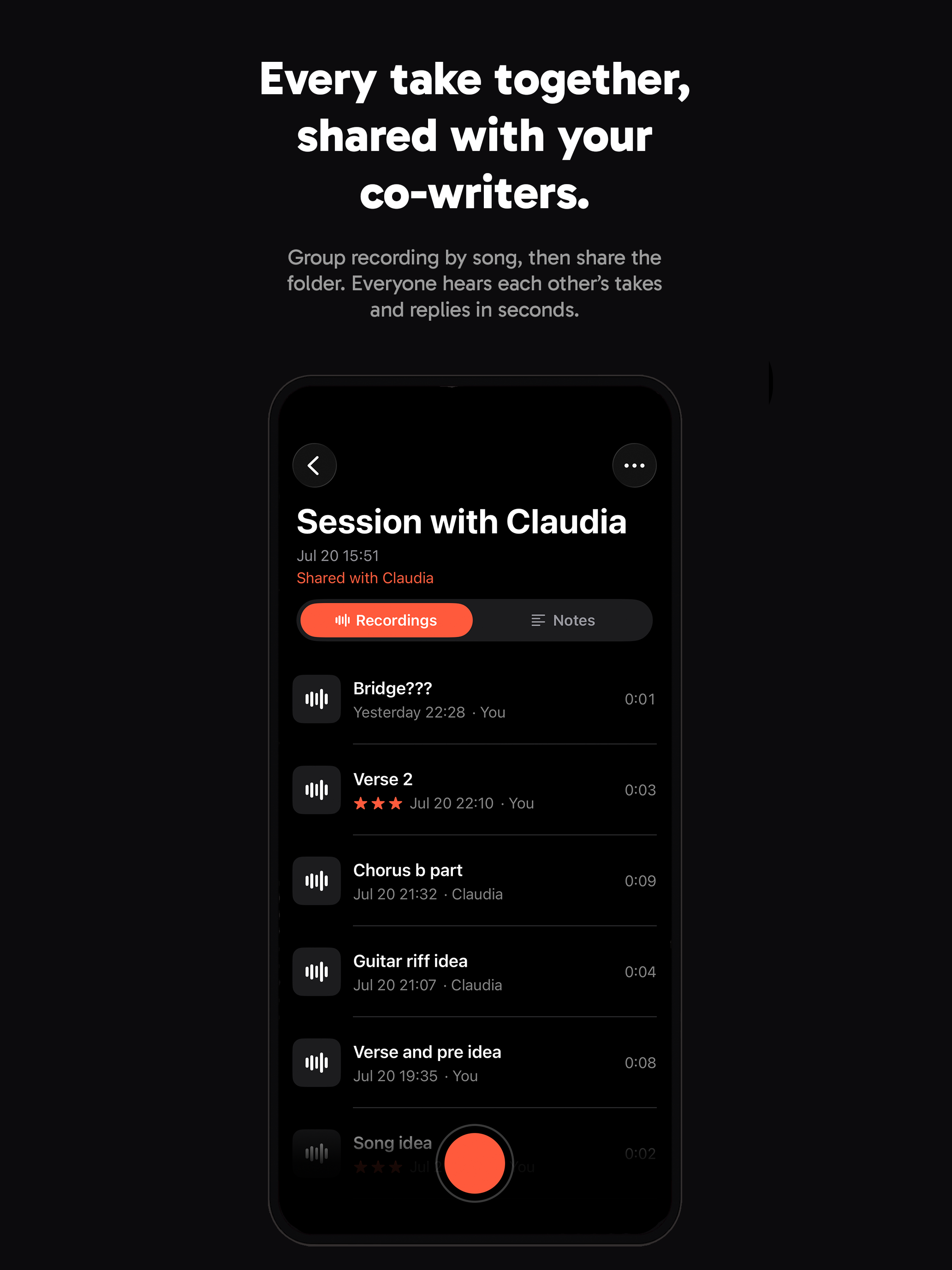 Jibber: Songwriter Voice Memos screenshot 8