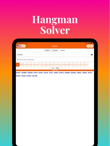 Anagram Solver: Crossword Find iPad screenshot
