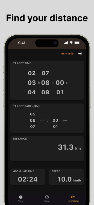 PaceCalc - running pace Screenshot 3 of 5
