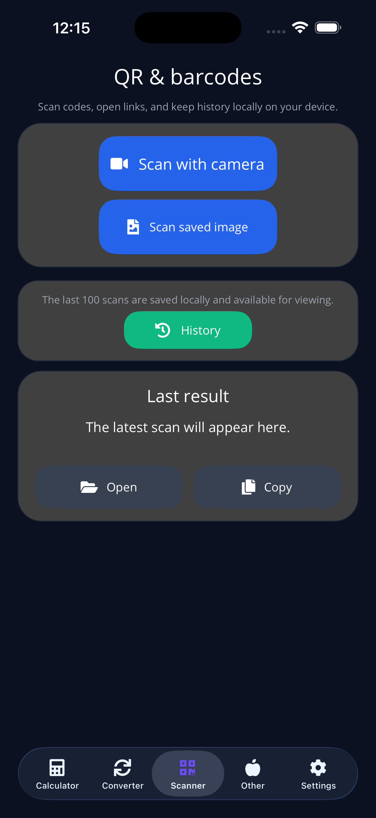 Calc, Convert & QR Scan