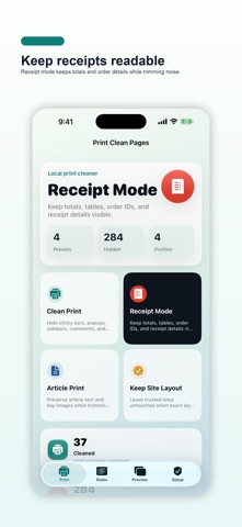 Print Clean Pages のスクリーンショット