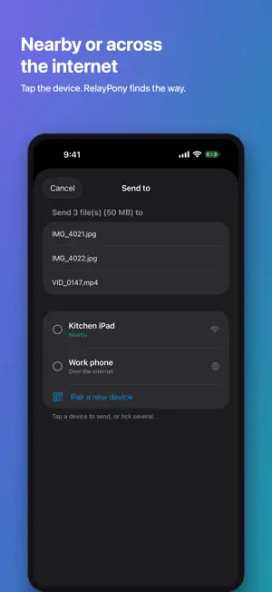 RelayPony: Fast File Transfer screenshot 2