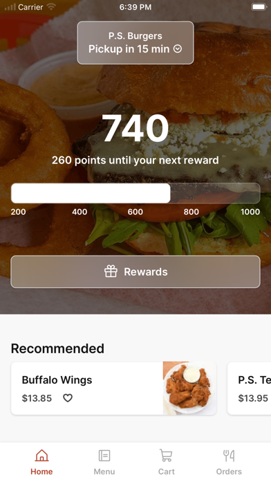 PS Burgers To Go iPhone screenshot 1 - Food & Drink app