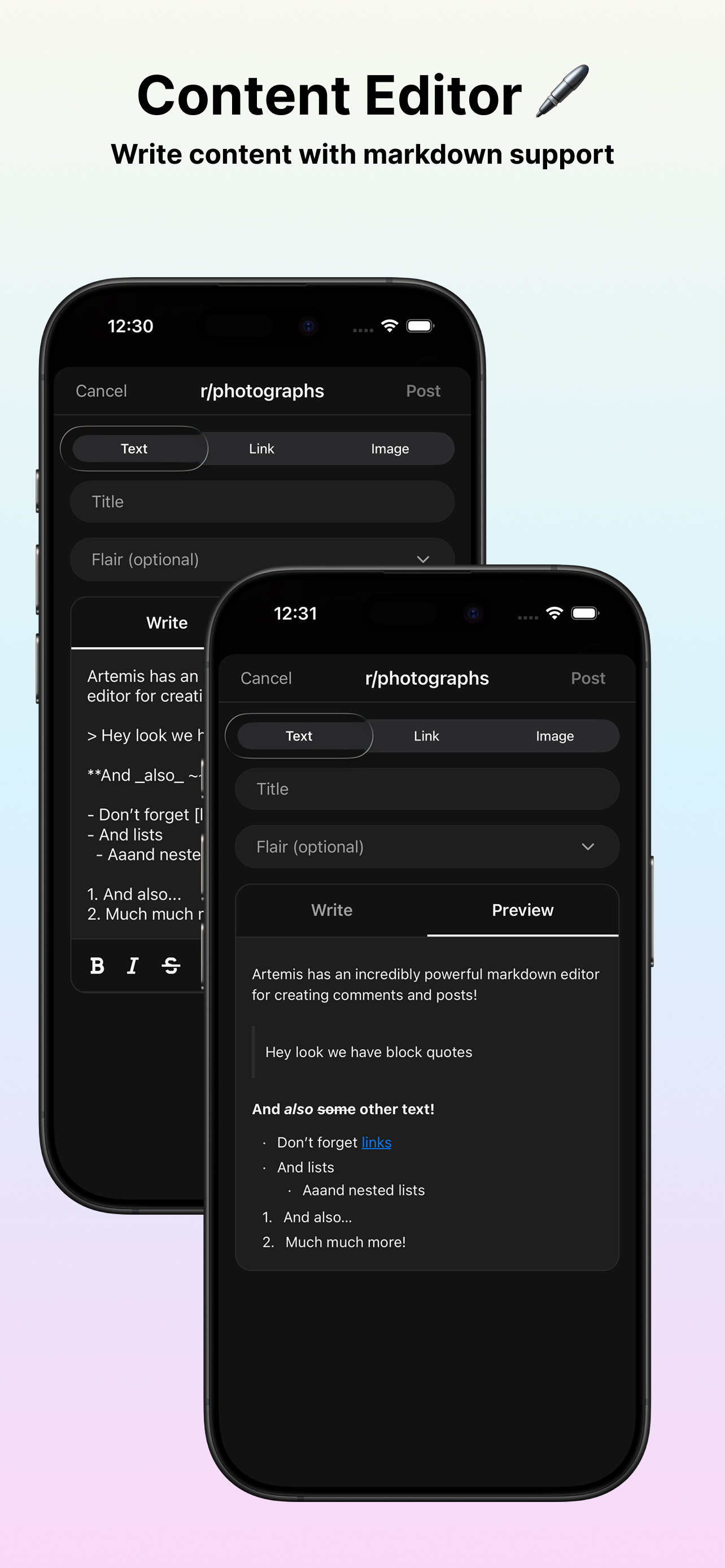 Artemis - read, upvote, post screenshot 4