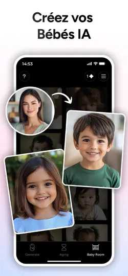 Capture d'écran de AI Baby Generator - TinyFaces sur iPhone 3