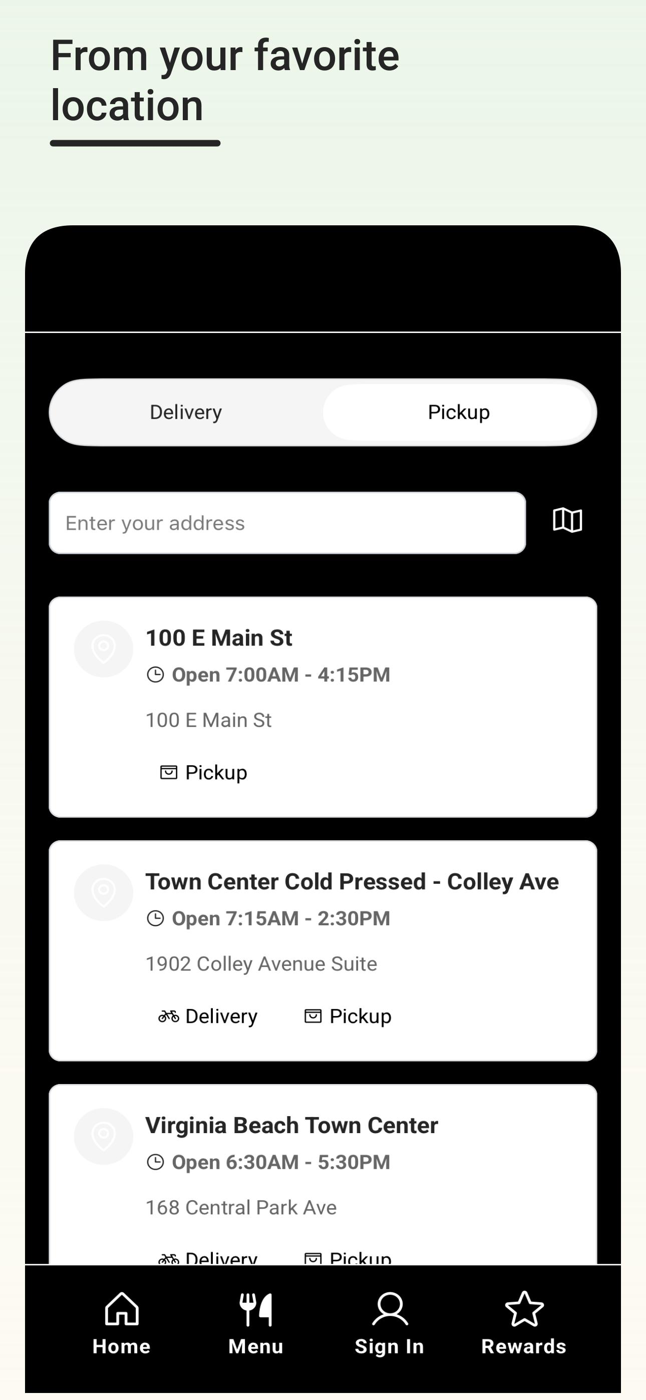 Town Center Cold Pressed App screenshot 4