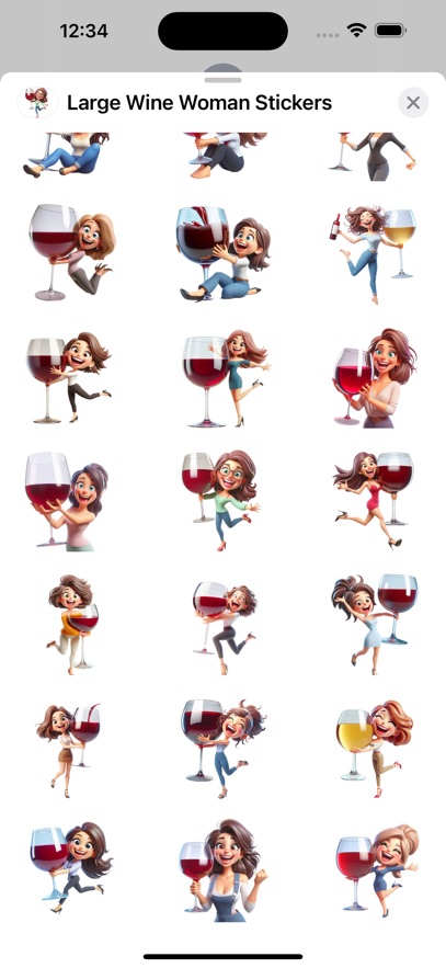Large Wine Woman Stickers