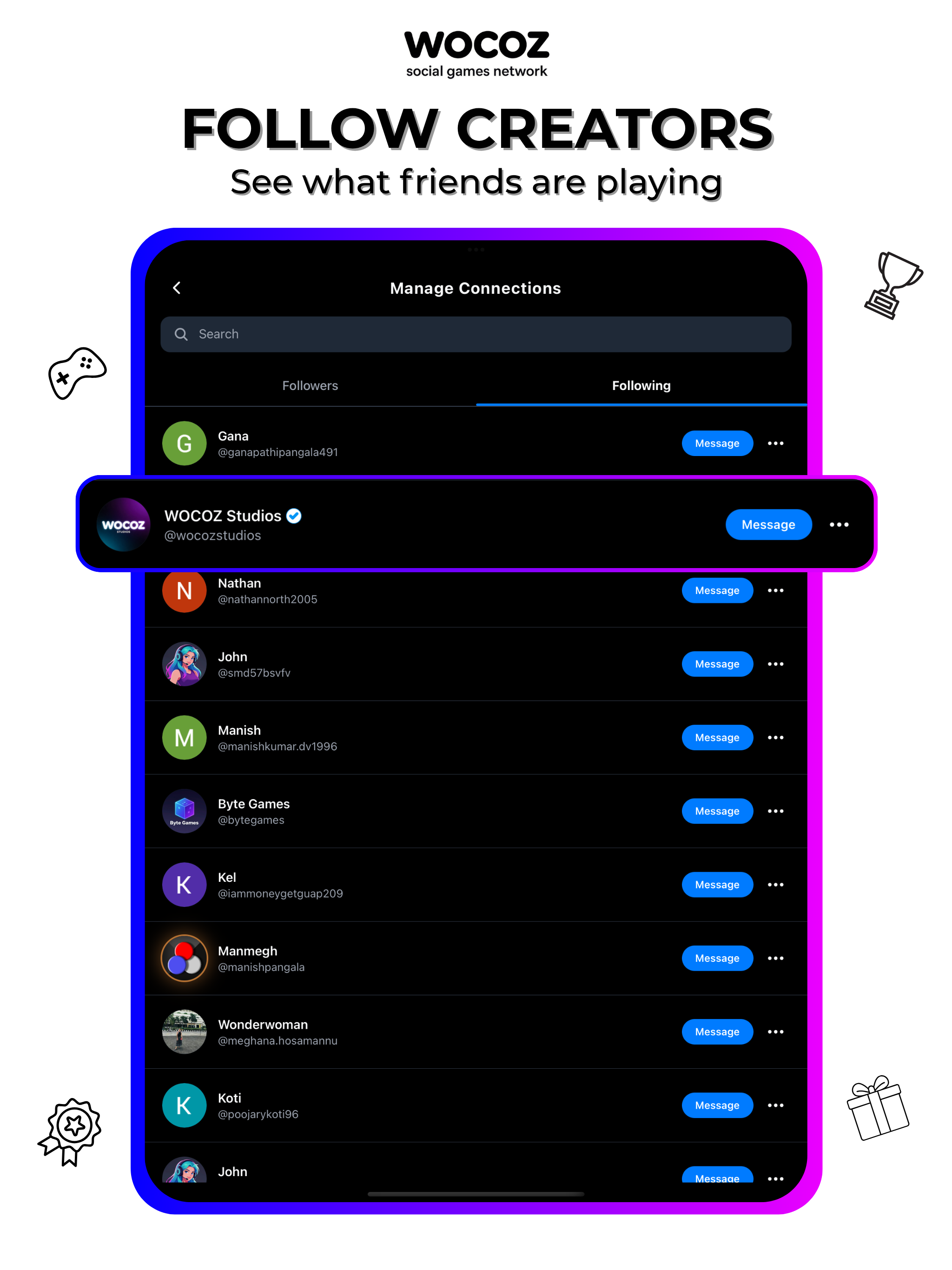 WOCOZ: Social Games Network
