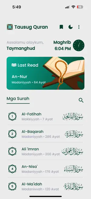 Tausug Quran screenshot 1