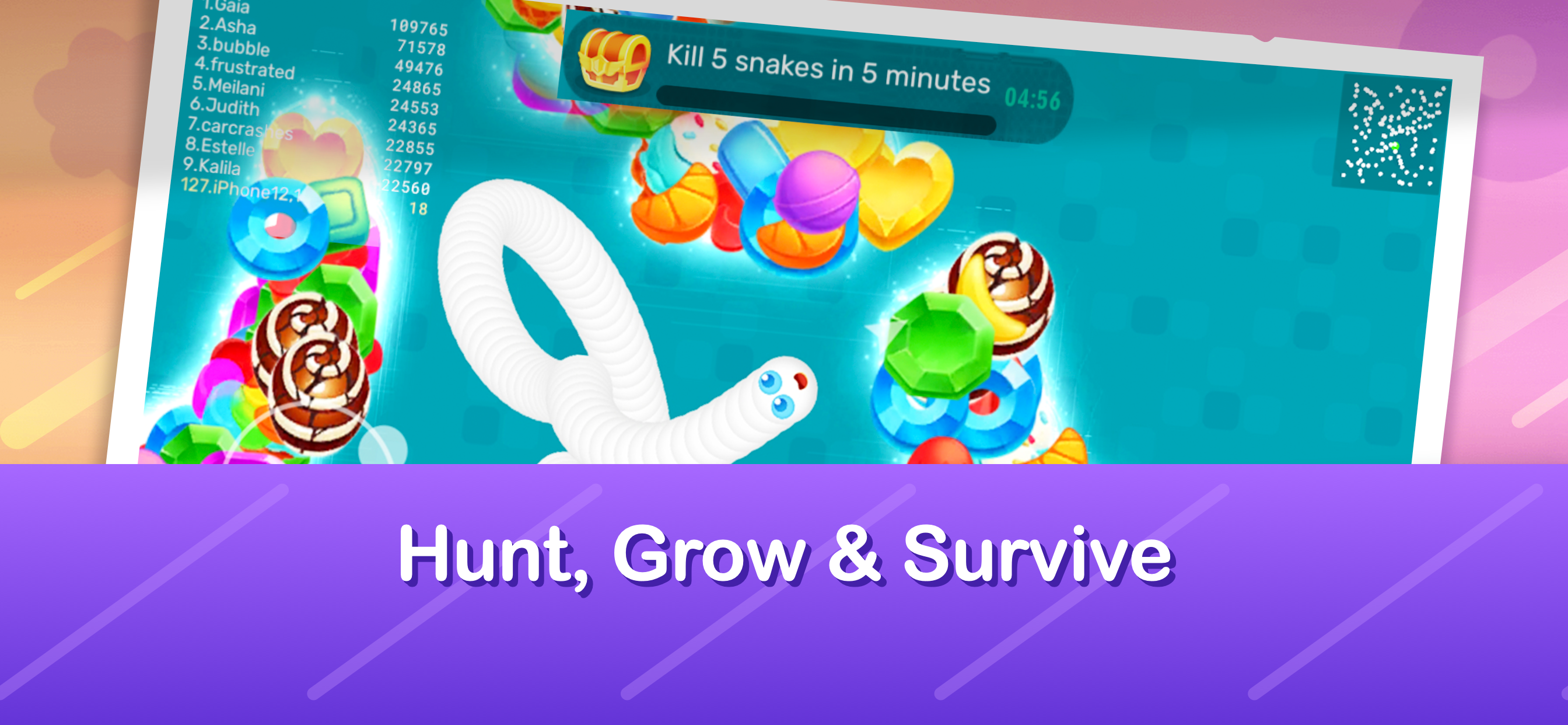Worms Dash Snake Arena screenshot 2