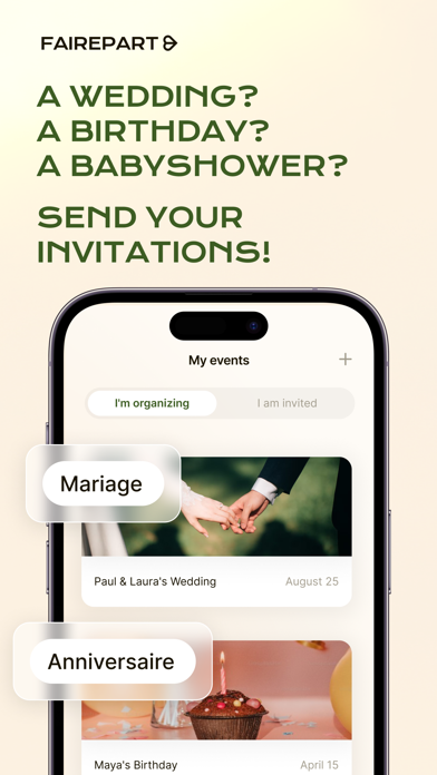 Faire-part app Screenshot