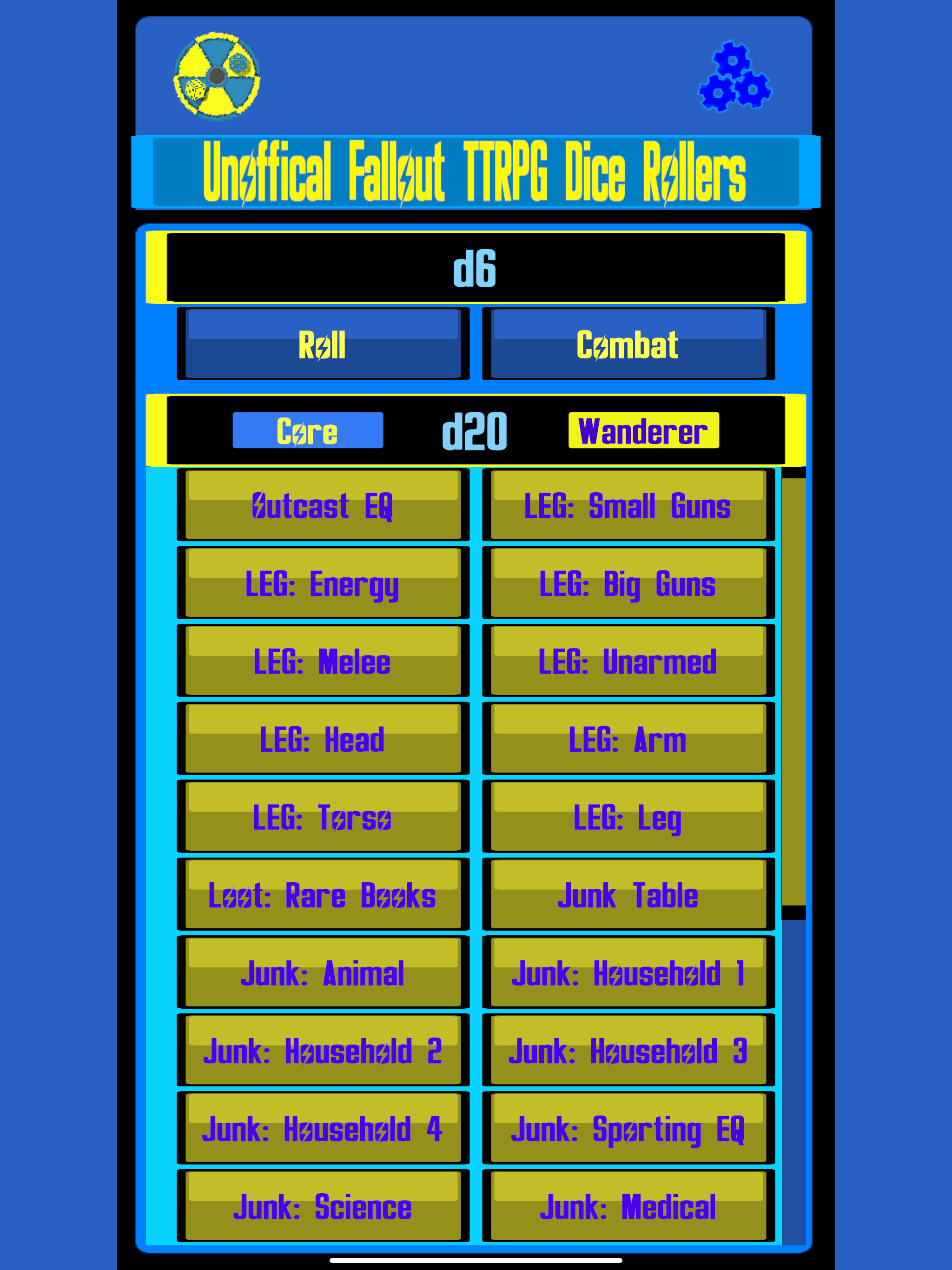 Unofficial FOTTRPG Dice Roller