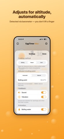 EggTimer Max: Egg Calculator iPhone screenshot