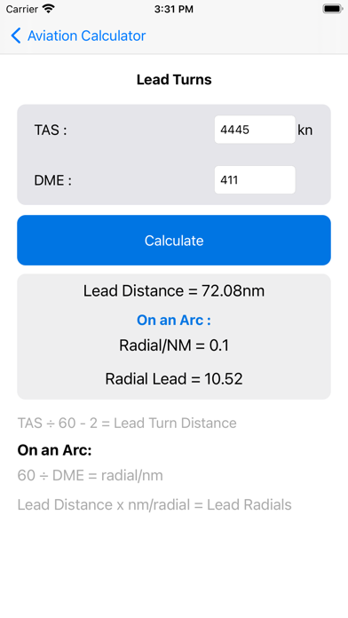 Aviation Calculator, Crosswind Screenshot