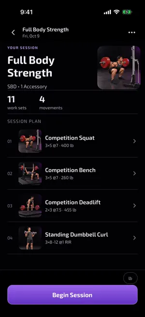 Strength Ledger UI screenshot 2