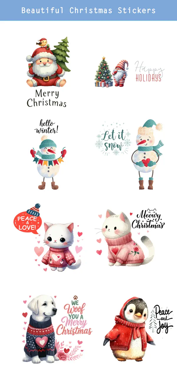 Screenshot #3 pour Lovely Christmas Stickers Set