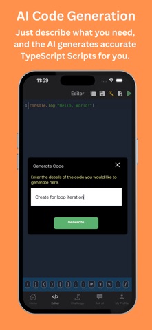 Learn TypeScript | Code & Run iPhone screenshot