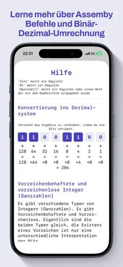 Screenshot von Assembler auf dem iPhone 5