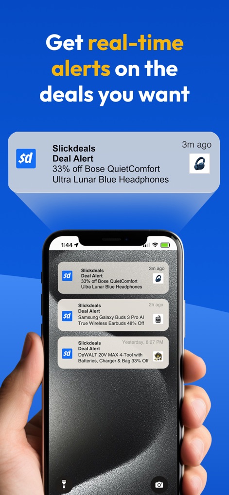 Slickdeals: Deals & Discounts - L'application envoie des notifications push en temps réel pour des deals spécifiques et permet la configuration d'alertes personnalisées pour ne manquer aucune bonne affaire.