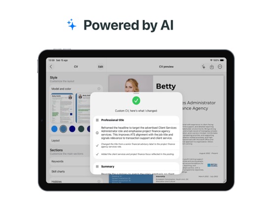 Resume AI – Intelligent CV App iPad screenshot