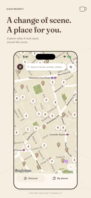 CozyWorky: Cafes & Work Spots screenshot 1