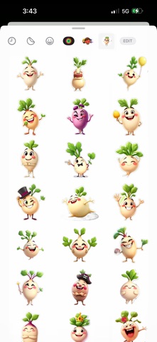Excited Turnip Stickers screenshot