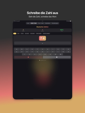 Deutsche Zahlen iPad screenshot